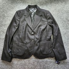 Womens Pendleton Virgin Wool Black Blazer Jacket Career Essentials 16 NEW USA