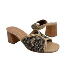 NEW Diba True Woven Heeled Mules 9.5 Tropical Resort 