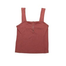 Abercrombie Fitch Ribbed Square-Neck Tank Top - Rose, Size XS