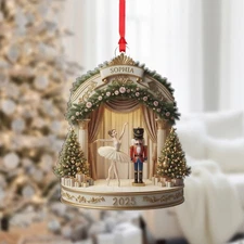 Personalized Nutcracker Ballet Stage Ornament Ballerina Dancer Christmas Decor