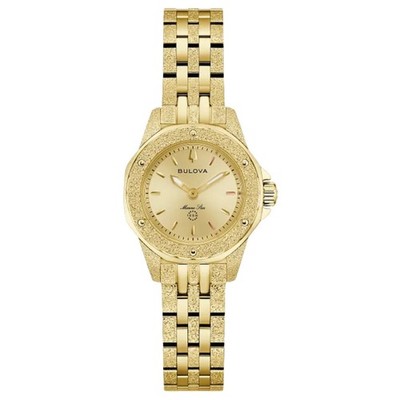 Bulova Women's Marine star Gold Dial Watch - 97L192