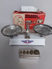 Balance Roberval à plateaux métal 1 kg Made in France avec poids et boîte