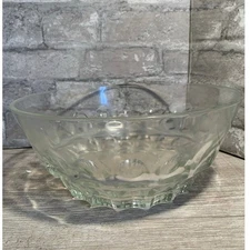 Clear Round Glass Bowl Elegant Kitchen Decor Serving Dish or Centerpiece
