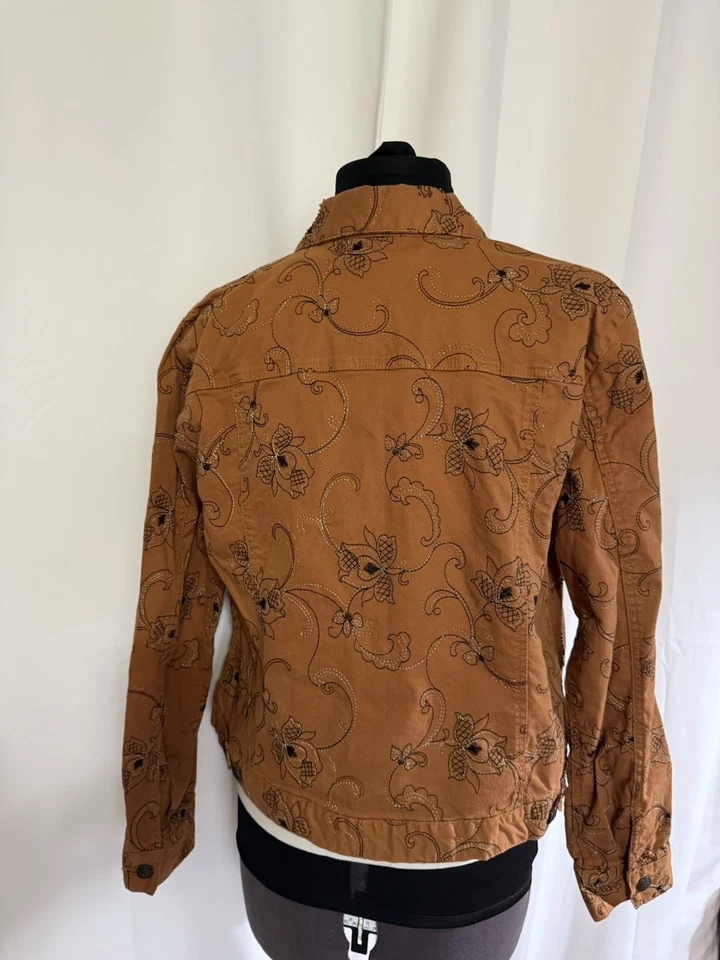 Hearts Of Palm без подкладки куртка Sz 12 миниатюрный светло-коричневый хлопок смесь - Изображение 2 из 4