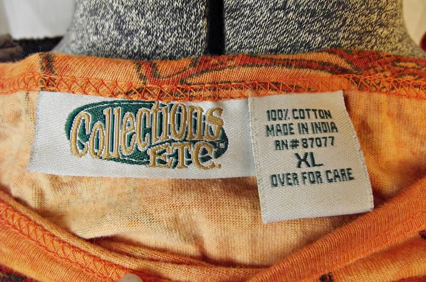 HALLOWEEN Vtg Collections Etc Womens Shirt Black Cats JOL Sequins Orange XL