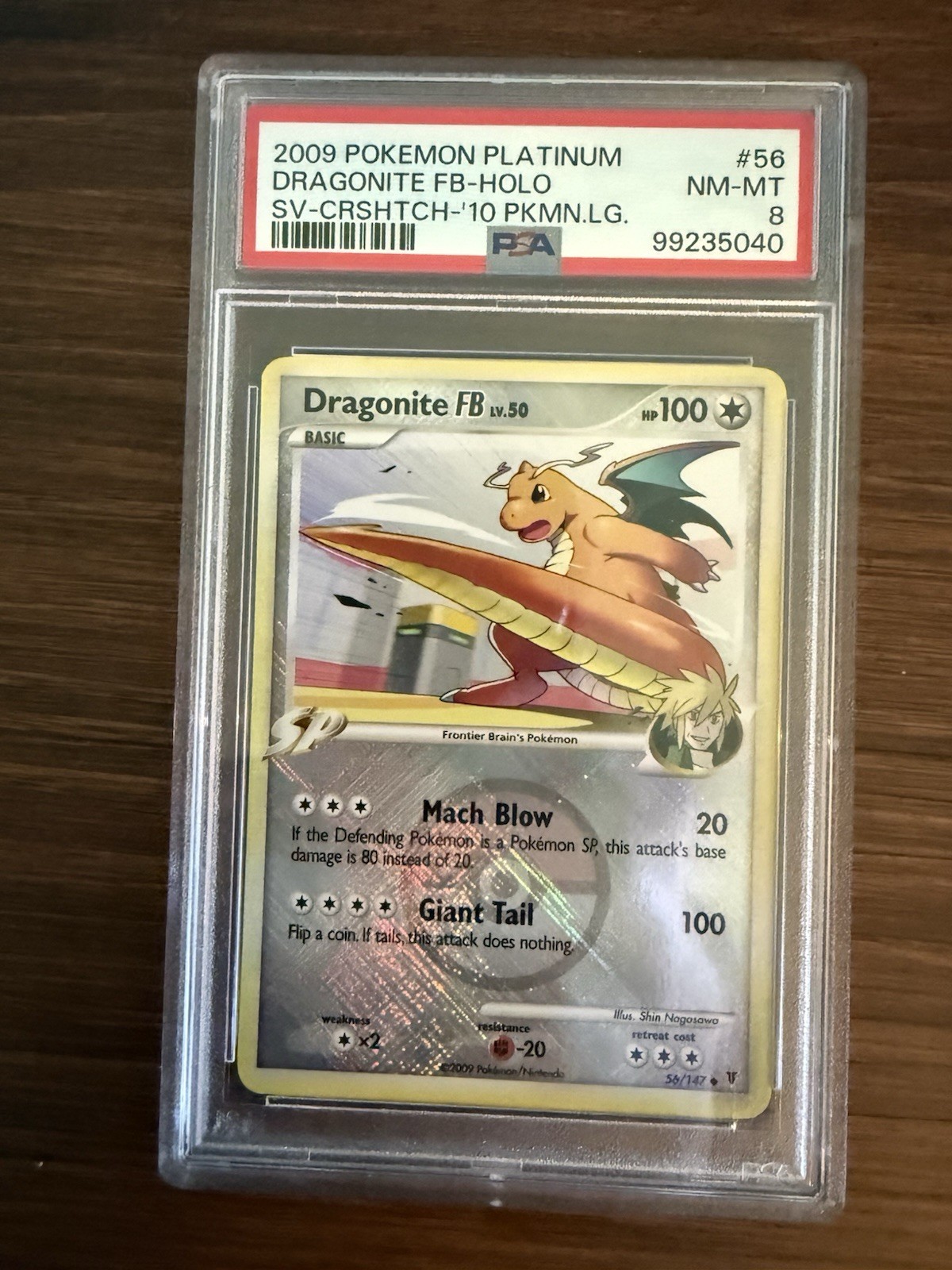 2009 POKEMON PLATINUM SUPREME VICTORS #56 DRAGONITE FB-HOLO PSA 8