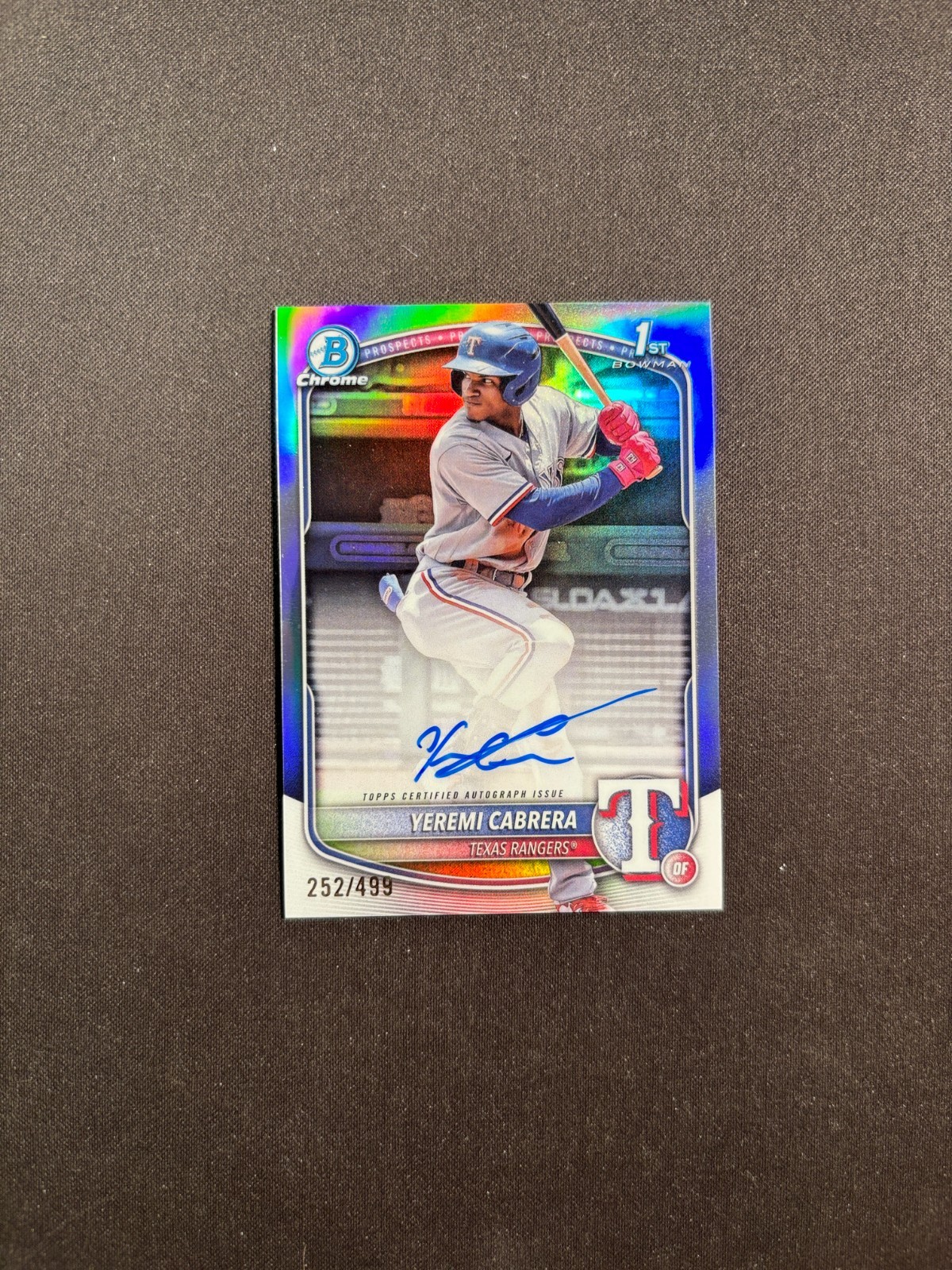 2025 Bowman Chrome #CPA-YC Yeremi Cabrera 1st Prospect Auto Refractor 252/499 MY