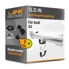 Für Audi A2 02.2000-08.2005 G.D.W. Anhängerkupplung abnehmbar + 7polig E-Satz