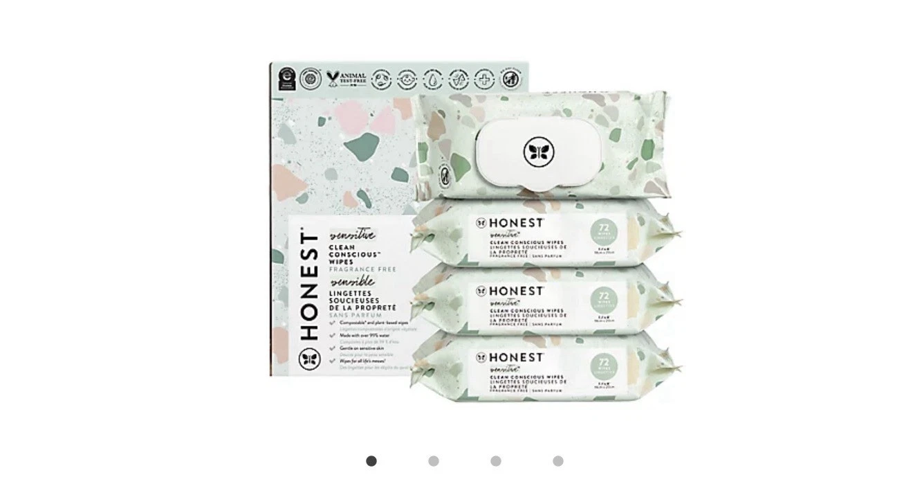 The Honest Company Hypoallergenic 72 Count (Pack of 4), Pattern Play