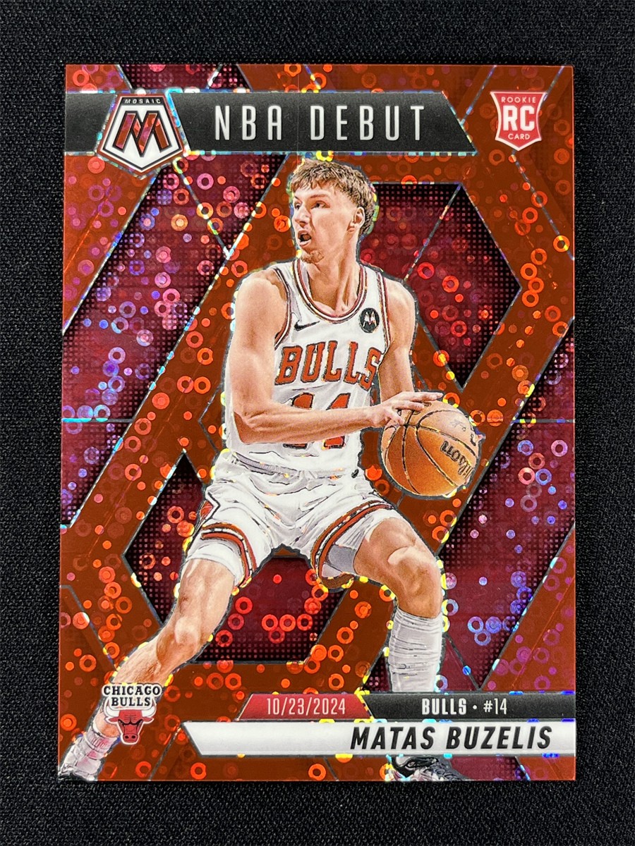 2024-25 Panini Mosaic Fast Break Matas Buzelis #257 Red Disco NBA Debut RC /99