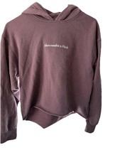 Abercrombie  Fitch Soft A F Hoodie Sweatshirt Mauve Cropped Women  s Size XS