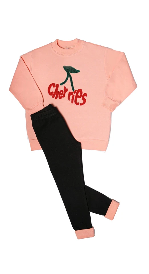 Girls Crewneck & Joggers Set "Cherry" - Image 3 of 4