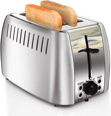 2 Slice Stainless Steel Bagel Toaster - Extra Wide Slots with 6 Browning Setting