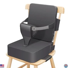 Portable Toddler Booster Seat - Non-Slip Cushion, Backrest & Adjustable Straps