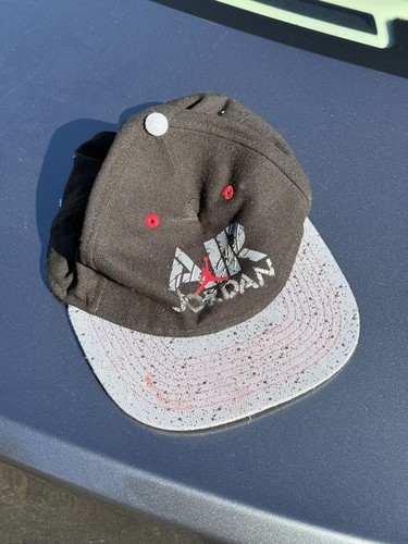 2006 Official Air Jordan Youth Baseball Cap Jumpman Snapback Flat Brim Hat Black - 第 5/7 張圖片