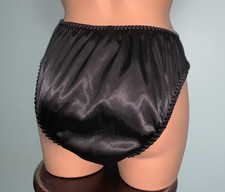 NEW Glossy Satin Lace 3X 10 Cut Bikini Panties Lace Inset at Hip