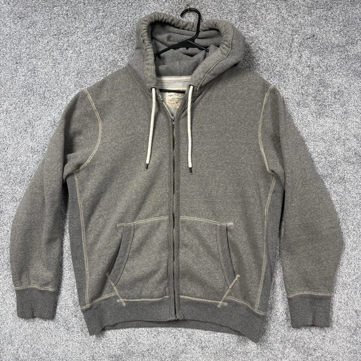 Sweat Polaire American Eagle Homme, Blanc/gris, Zip, Taille L, Neuf
