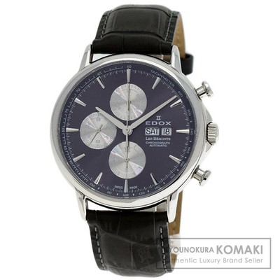 Edox Les Bemont Chronograph Stainless Steel Leather Men Watch
