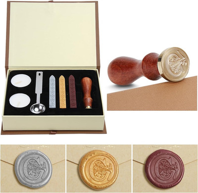 Siegelwachs-Set, Classical Old-Fashioned Antique Wax Stamp Seal Kit Initial Lett