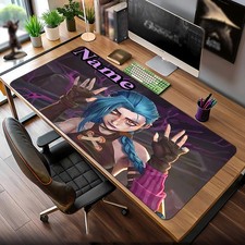 40 90cmCustomizable Blue Girl Gaming Mouse Pad - Non-Slip Rubber Desk Mat with V