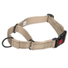 Reflective Dog Collar Adjustable Pet Collars with Buckle L Beige