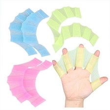 2pcs Swimmer Silicones Hand Paddles Webbed Swim Gloves Manacle Flippers