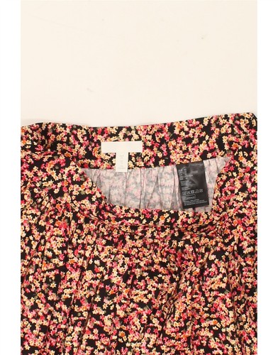 H&M Womens Pleated A-Line Skirt UK 14 Large W32 Multicoloured Floral BX48 - Picture 3 of 3