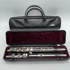YAMAHA YFL-221 Student Flute Nickel Silver Plated Used with Hard Case  Bag Good