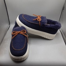 Skechers Cozy Ojai Moccasin Slippers Women's 6W Blue Navy A43