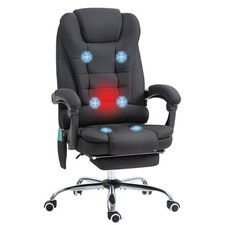 Vinsetto Heated Massage Office Chair w/ Footrest, Black, Refurbished