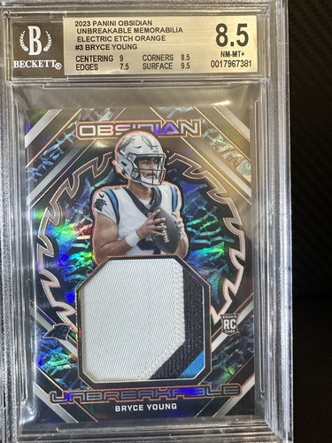 2023 Panini Obsidian Unbreakable MEM Bryce Young RC Electric Orange Etch /49 BGS - Picture 6 of 10