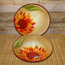 Pfaltzgraff Evening Sun Sunflower 9” Salad Lunch Plate Set of 2 Hand Painted Ret