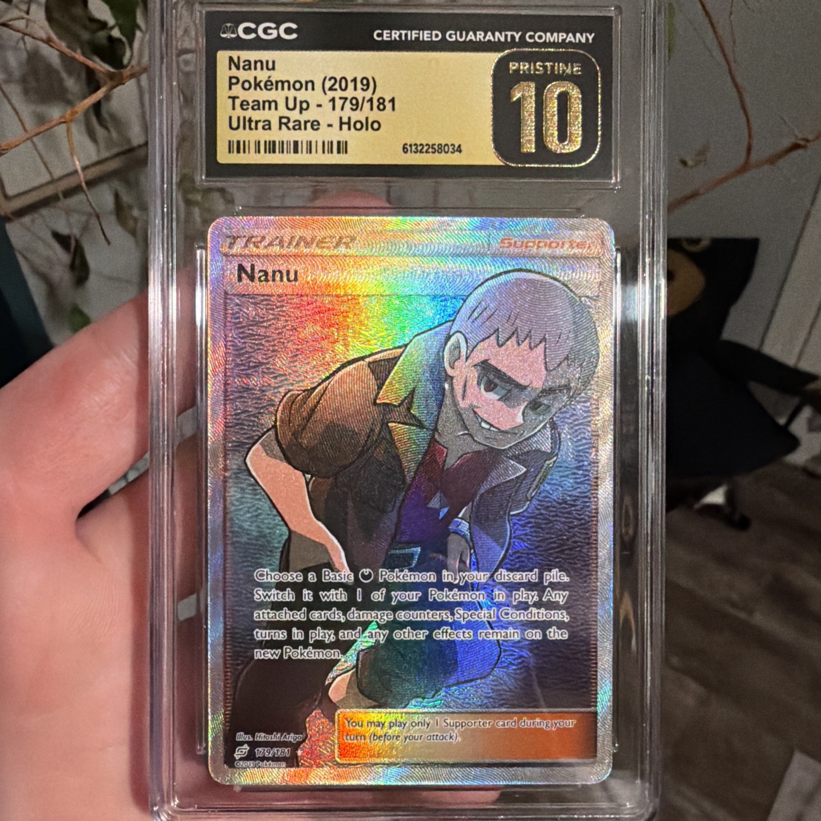 Pokémon TCG Nanu Sun & Moon Team Up FA Ultra Rare Holo 179 CGC Pristine 10 POP3