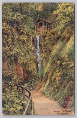 Shanklin Chine Isle of Wight Wasserfall A R Quinton J Salmon Serie Postkarte