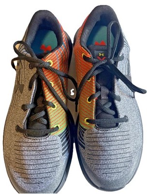 Under Armour Sneakers Shoes Boys 5.5 X Level Series Gray Black Orange Youth NEW