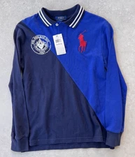 Polo Ralph Lauren Shirt Size Medium 10-12 Boys Rugby Vintage Y2K Big Pony NWT