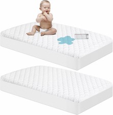 NTBAY 2 Pack Waterproof Mini Crib Mattress 24"x38" 6" 2 Pack , White