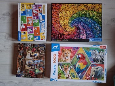4x farbenfrohe Puzzle 1000 Teile von Clementoni (Snoopy), Trefl, MOJIGE