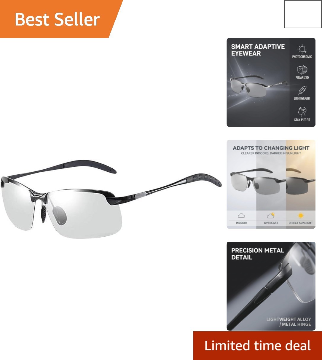 Versatile Unisex Sports Sunglasses - Polarized & Photochromic for Outdoor Fun