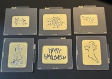 Sizzix Brass EMBOSSING STENCILS Lot of 6 HALLOWEEN