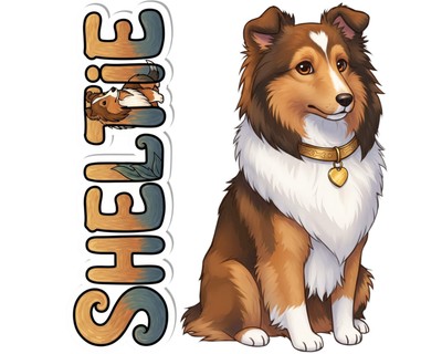 Sheltie Sticker and Magnet - Shadow of the Isles Pawkins    Herding Dog Breed |