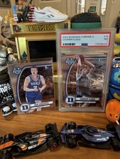 2024 Bowman Univ (2) Card Lot Chrome Cooper Flagg #16 PSA 8🏀& Kon Knueppel
