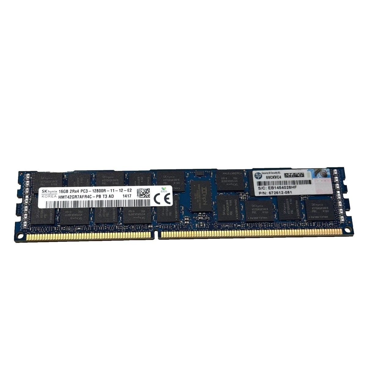 Barrette Mémoire RAM SK Hynix 8 Go DDR3-1866 ECC - DIMM - Occasion Testée - Pour Serveur/workstation