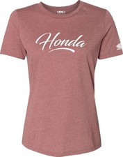 Factory Effex Honda Script Womens Short Sleeve T-Shirt Heather Mauve