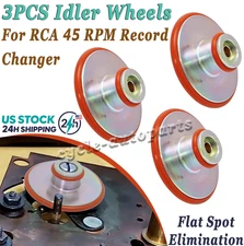 3× Idler Wheel For RCA 45 RPM Record Changer RP-168 RP-190 Flat Spot Elimination