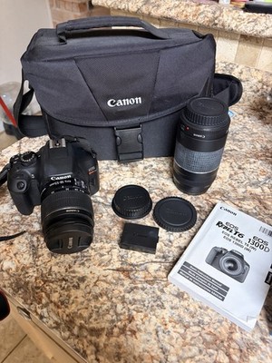 Canon EOS Rebel T6 DSLR Digital Camera Kit Black, 18-55mm 75-300mm