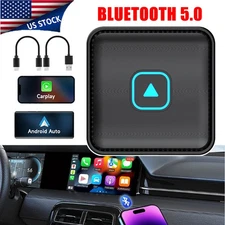 Wireless Carplay AI Box Android Auto Adapter Converter Car Nav Player US