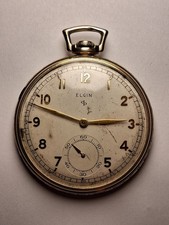 1942 Elgin 546 10s 15j 10k Gold Filled Open Faced Pocket Watch - RUNS