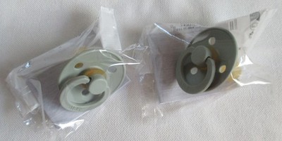 2 x BIBS Schnuller Colour Latex rund grün  NEU!