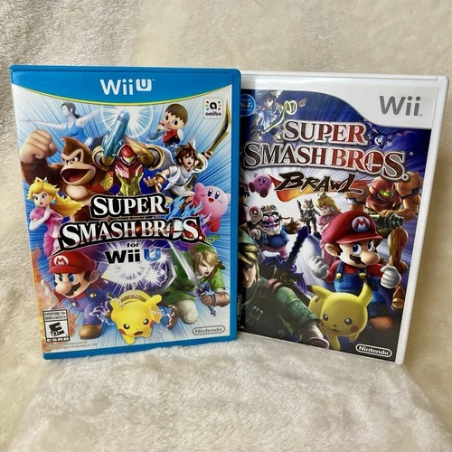 Super Smash Bros Brawl Wii + Super Smash Bros Wii U Complete Tested CIB